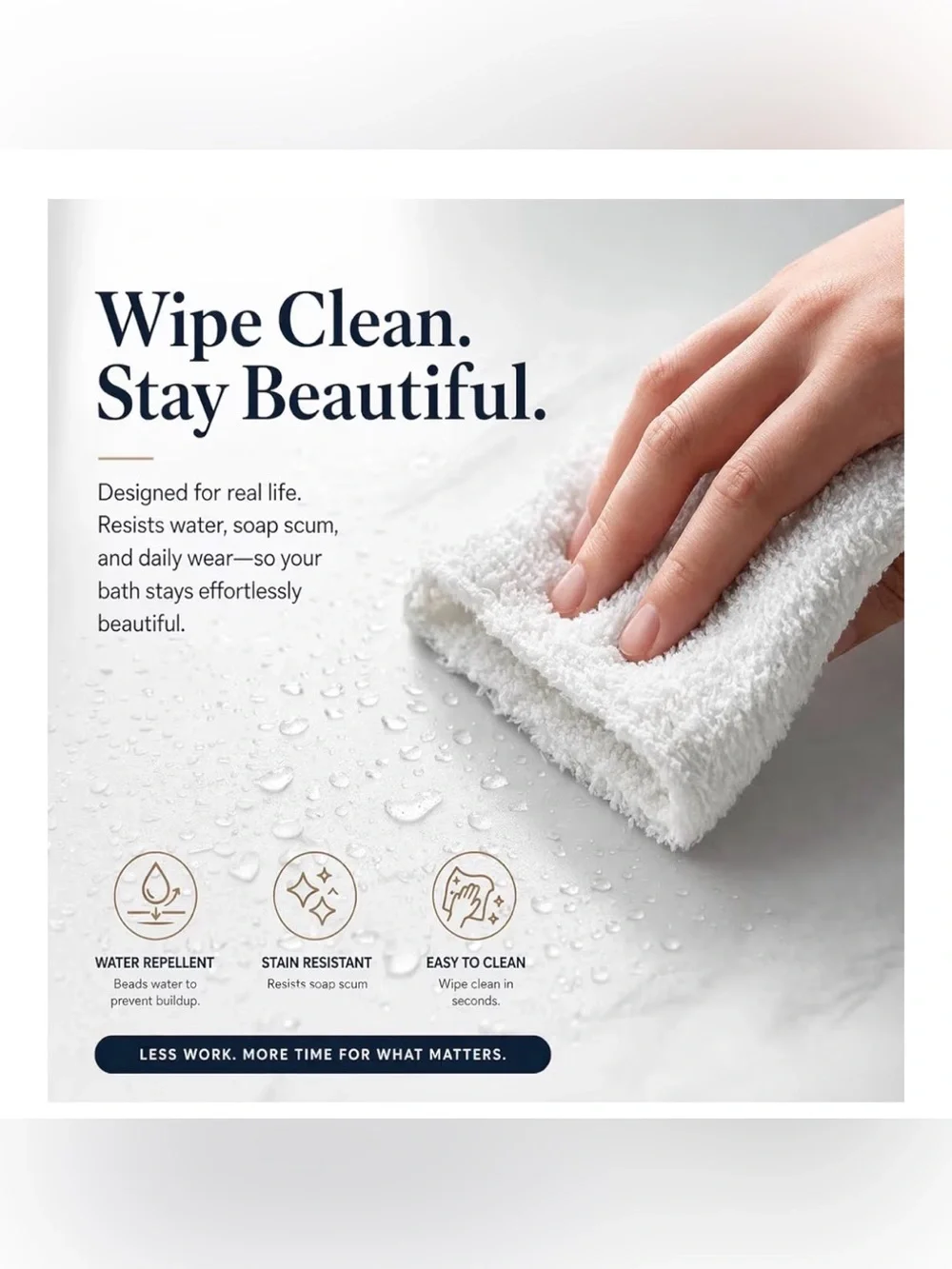 Stain & Soap Scum Resistant PEVA Clear Shower Curtain Liner